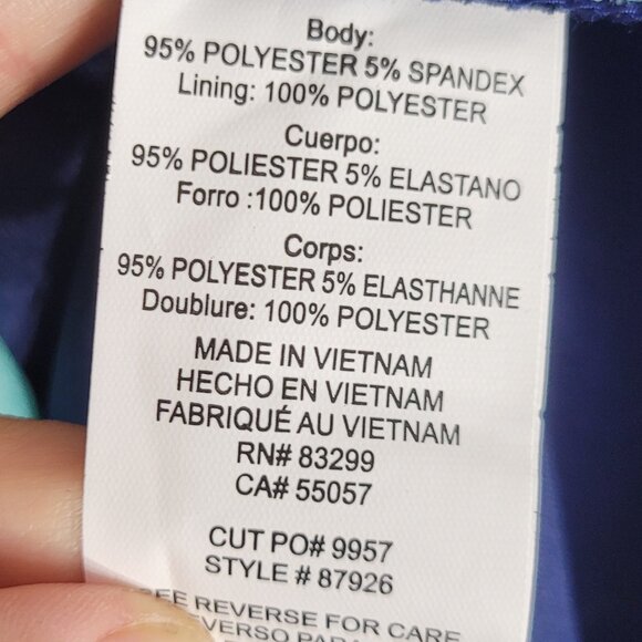 Tiana B. NEW Navy Blue Turquoise Round Neck Cut Out 3/4 Sleeve Dress Sz 6 NWT - Picture 6 of 12